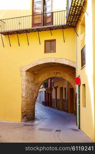 Valencia Portal de Valldigna arch in barrio del Carmen at Spain