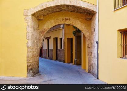 Valencia Portal de Valldigna arch in barrio del Carmen at Spain