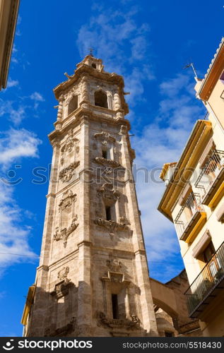 Valencia Santa Catalina church belfry tower in Spain