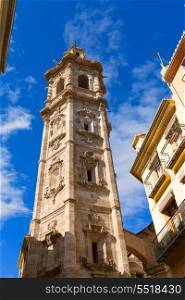 Valencia Santa Catalina church belfry tower in Spain