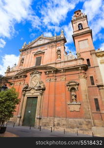 Valencia Santo Tomas church in plaza san Vicente Ferrer with fountain at Spain