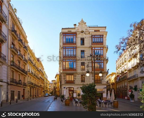 Valencia serranos street view in Spain