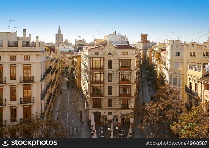 Valencia serranos street view in Spain