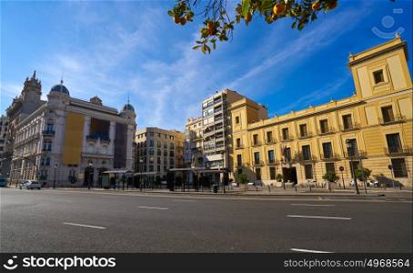 Valencia Tetuan square buildings facades at spain