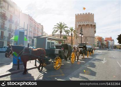 Valencia Torres de Serrano towers it was the Fort entrance city door in Spain