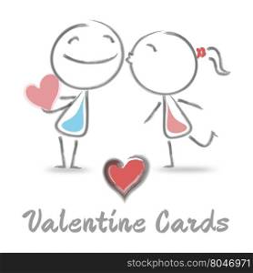 Valentine Cards Representing Find Love And Affection