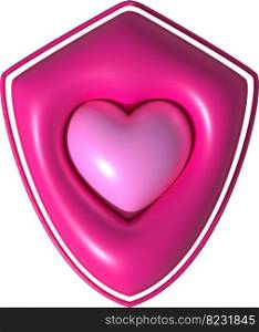 Valentine concept love heart for graphic decorate. 3d render illustation 