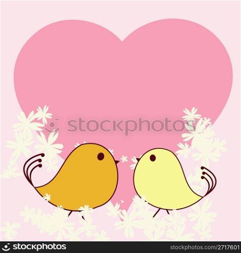 Valentine Day background with love birds