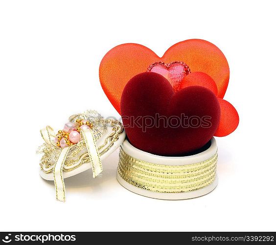 valentine day - few hearts in open box