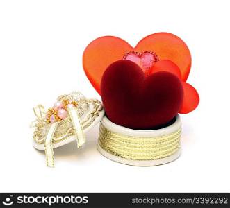 valentine day - few hearts in open box