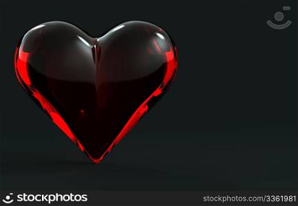 Valentine heart isolated on black background