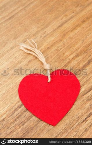 Valentine hearts on rustic wooden background