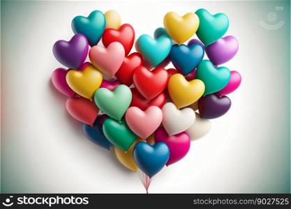 Valentine love hearts. Generative Ai. High quality illustration. Valentine love hearts. Generative Ai