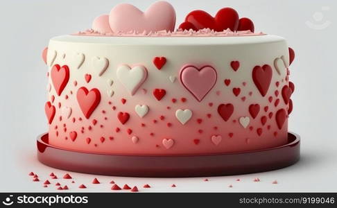 Valentine&rsquo;s Day cake background.Generative AI