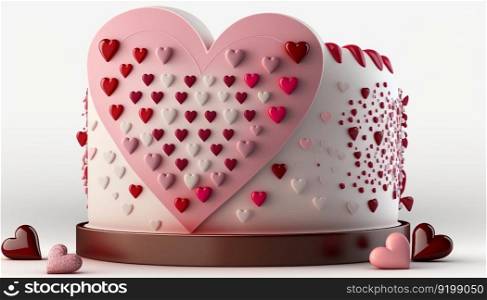 Valentine&rsquo;s Day cake background.Generative AI