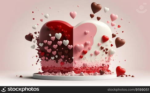 Valentine&rsquo;s Day cake background.Generative AI