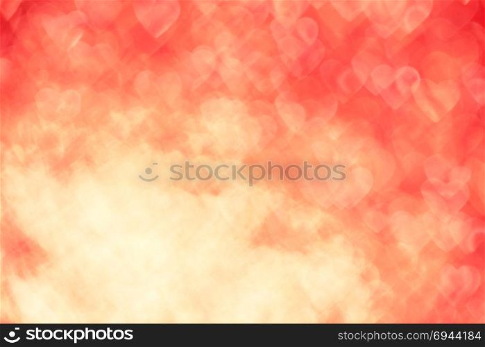 Valentine&rsquo;s Day Concept: Blu and Lilac Sparklng Defocused Romantic Background of Lights Hearts..