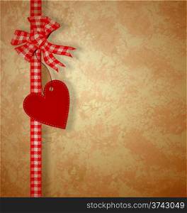 valentine&rsquo;s day or wedding vintage grunge paper background with red hearts