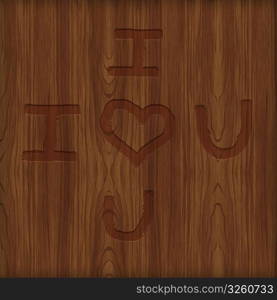 Valentine&rsquo;s handwrited declaration carved on table