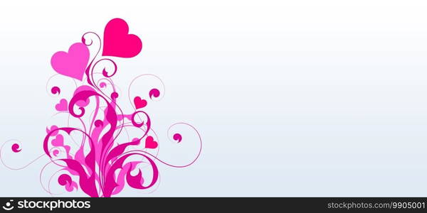 Valentine’s Day background with hearts and grey color. Valentine’s Day background