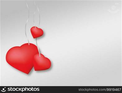 Valentine’s Day background with hearts and grey color. Valentine’s Day background