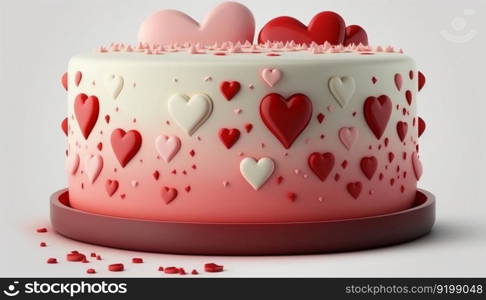 Valentine’s Day cake background.Generative AI
