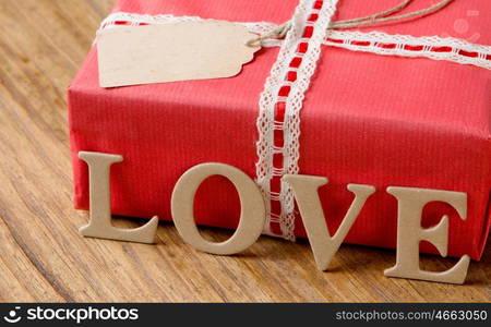 Valentine's Day. Decorative boxes and felt hearts