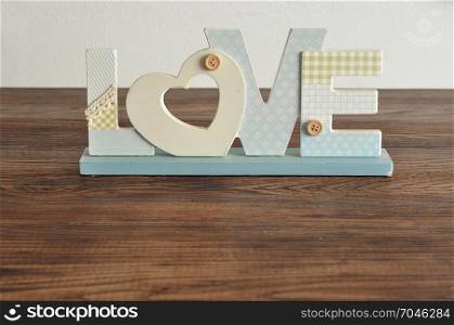 Valentine?s Day. Love in blue letters