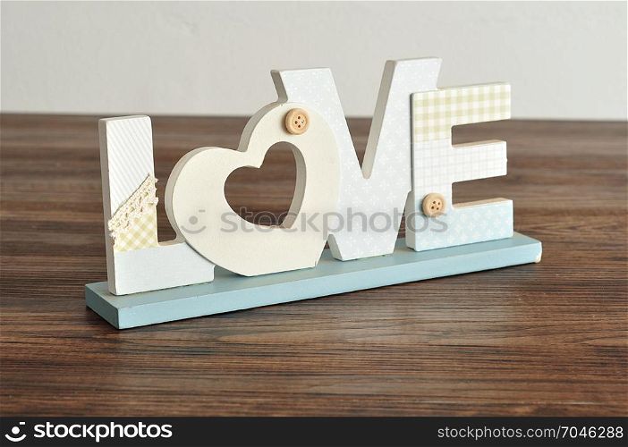 Valentine?s Day. Love in blue letters
