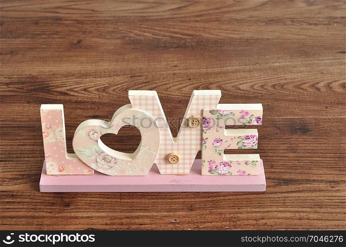 Valentine?s Day. Love in pink letters