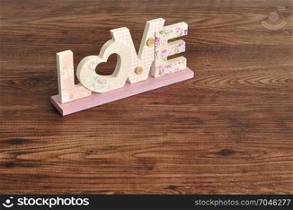 Valentine?s Day. Love in pink letters