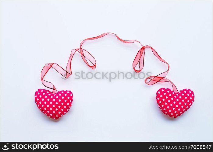 Valentine’s hearts on white background