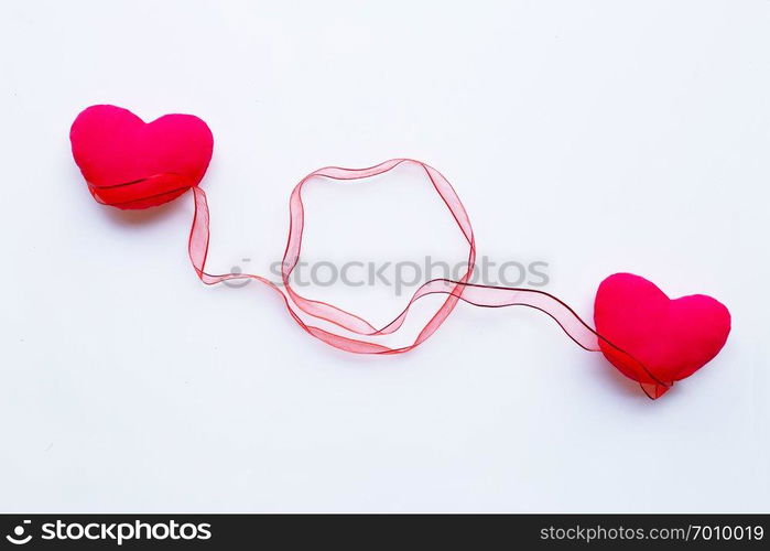 Valentine’s hearts on white background