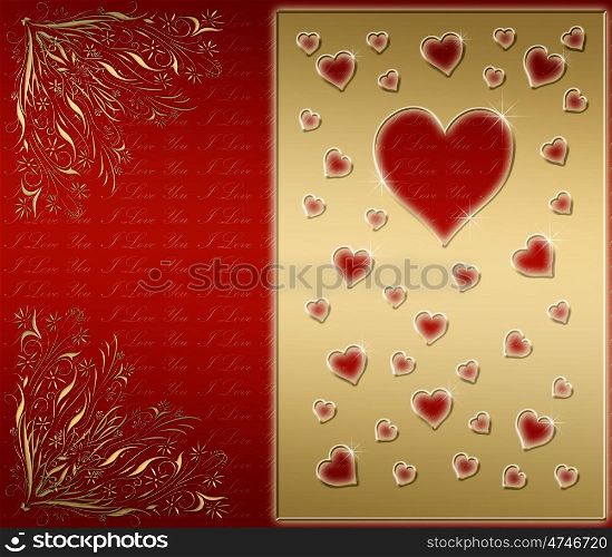 valentines card. a beautiful valentines card with love hearts
