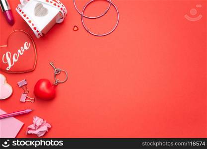 Valentines day background. Copy space. Top view