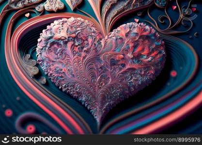 Valentines Day Background.  Heart.  Image created with Generative AI technology
