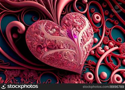 Valentines Day Background.  Heart.  Image created with Generative AI technology 