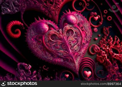 Valentines Day Background.  Heart.  Image created with Generative AI technology
