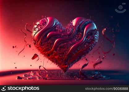 Valentines Day Background.  Heart.  Image created with Generative AI technology 