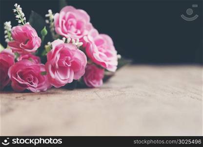 Valentines Day background with hearts and flower