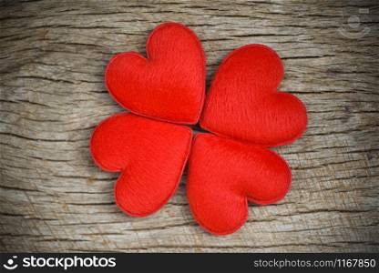 Valentines day card background with red hearts flower shaped / romantic love concept