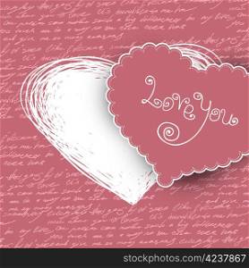 Valentines day card, vector illustration.