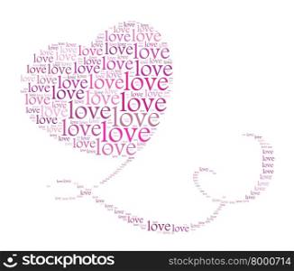 Valentines day card word cloud concept on white background