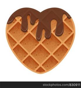 Valentines Day. Heart shaped waffles with chocolate sauce. Valentines Day. Heart shaped waffles with chocolate sauce.