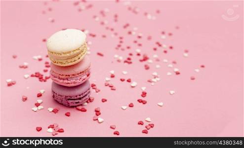 valentines day macarons with hearts