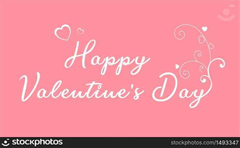 Valentines Day pink and white layout design with handwritten font text