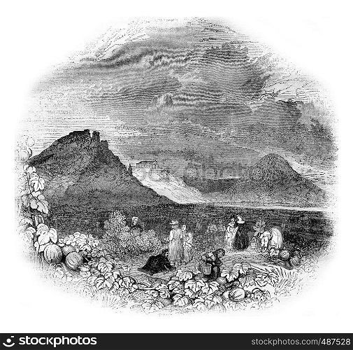Valhalla, or Palace of Heroes in the Danube plain, in Bavaria, vintage engraved illustration. Magasin Pittoresque 1836.