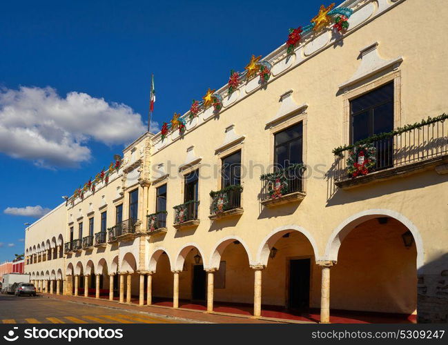 Valladolid city arcs arcade in Yucatan Mexico