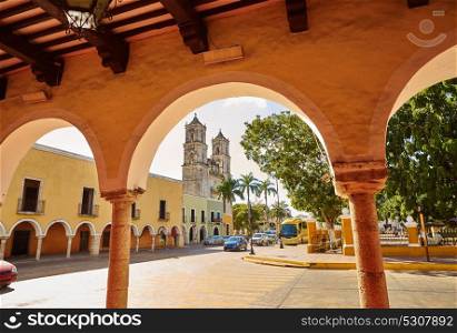 Valladolid San Gervasio church arcs of Yucatan in Mexico