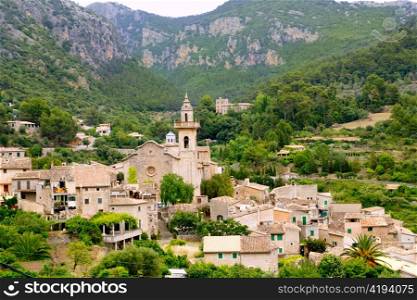 Valldemossa valley village view in Majorca Tramontana mountains of Spain